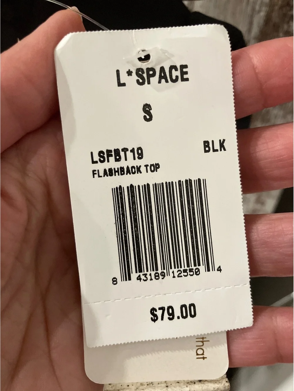 NWT L*Space Flashback Top Black Bikini Swimwear Size Small
